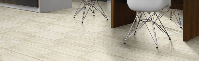 modern white tile flooring in office